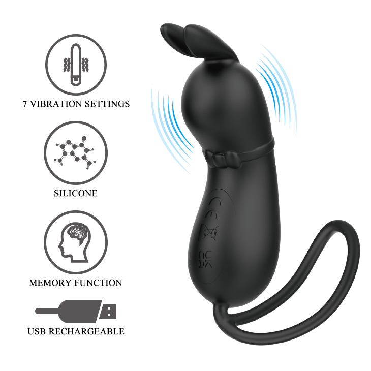 Stimulator Rosalie, 7 Moduri Vibratii, Silicon, USB, Negru
