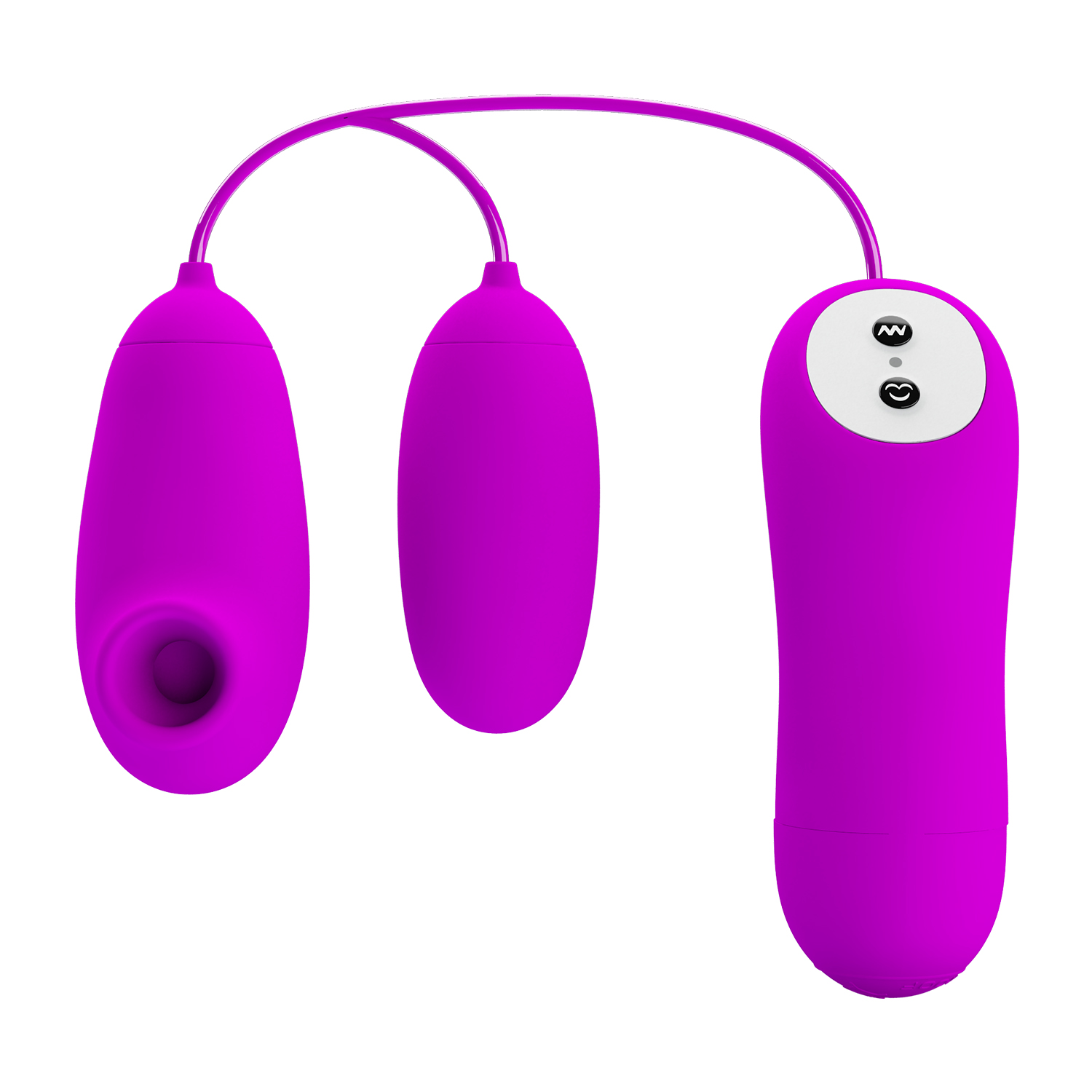 Stimulator Dublu Pretty Love, 12 Moduri Vibratii, 12 Moduri Suctiune, Silicon, Mov
