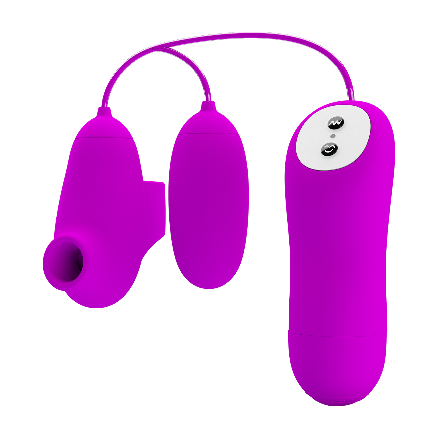 Stimulator Dublu Pretty Love, 12 Moduri Vibratii, 12 Moduri Suctiune, Silicon, Mov