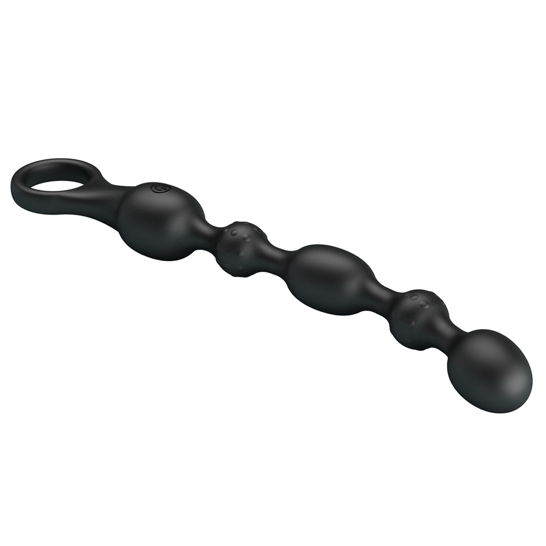 Bile Anale Pretty Love Van, 10 Moduri Vibratii, Silicon, Negru, 24.8 cm