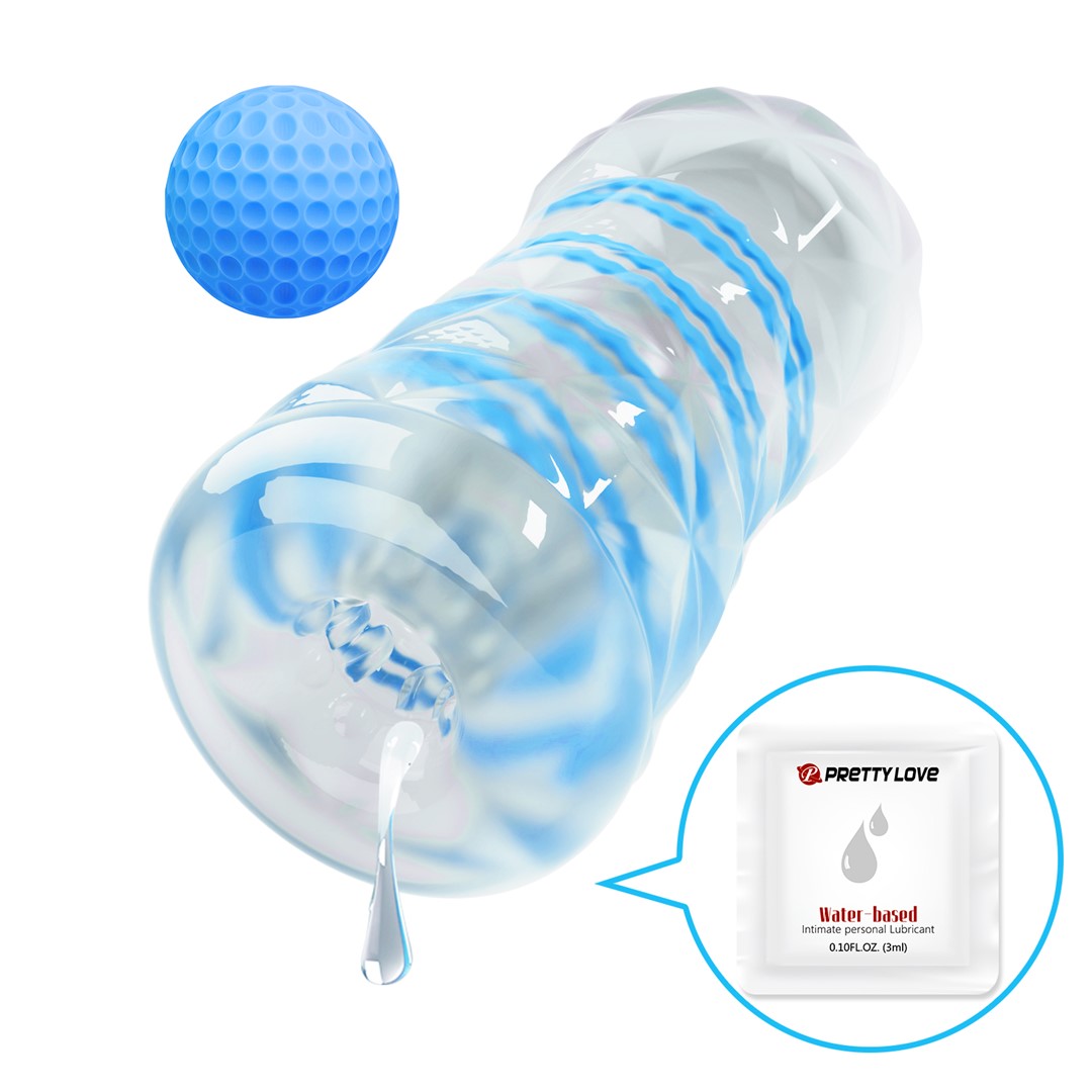 Masturbator Fantasy cu Bila de Intensitate, TPR, Transparent, 15 cm