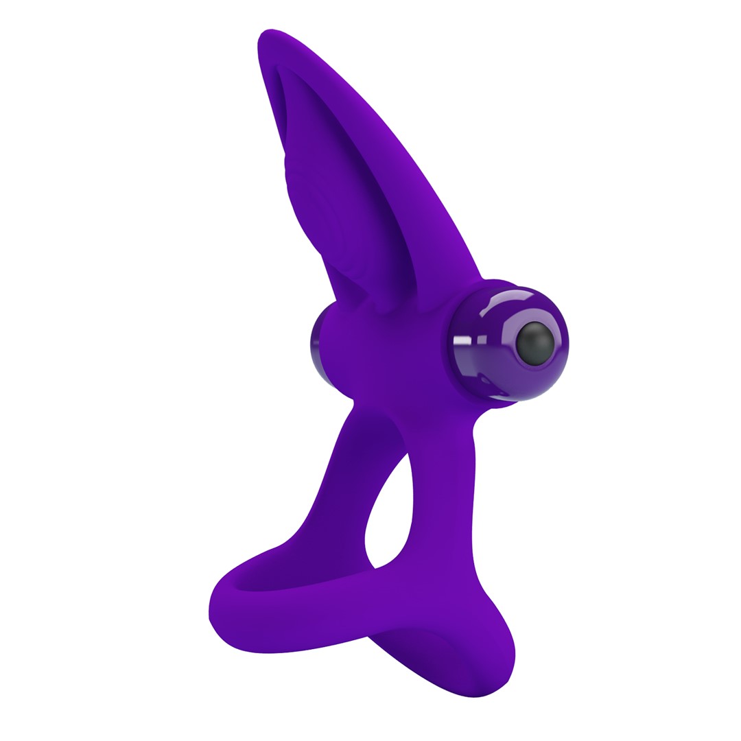 Inel Penis Pretty Love Vibration Cock Ring, 10 Moduri Vibratii, Silicon, Violet