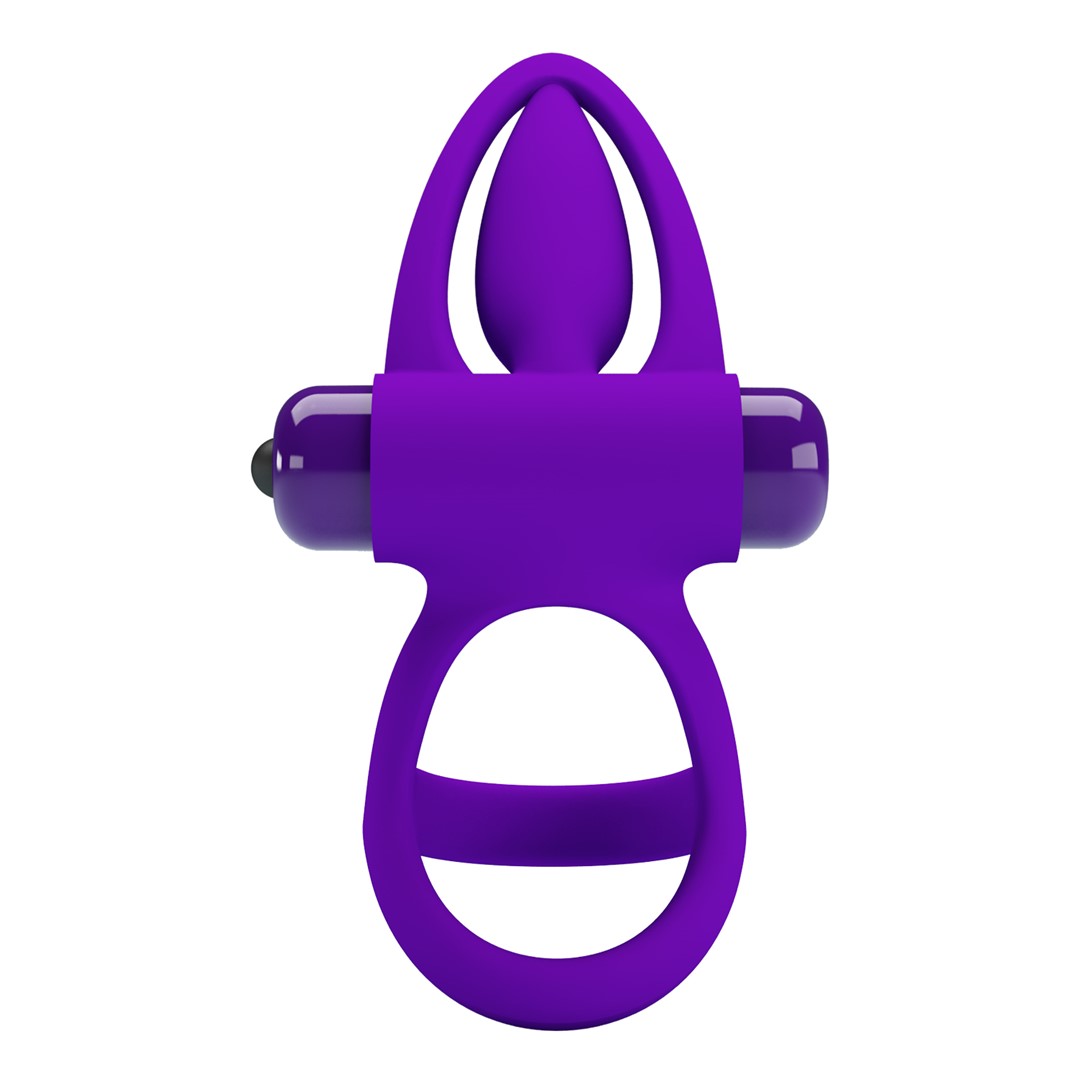 Inel Penis Pretty Love Vibration Cock Ring, 10 Moduri Vibratii, Silicon, Violet