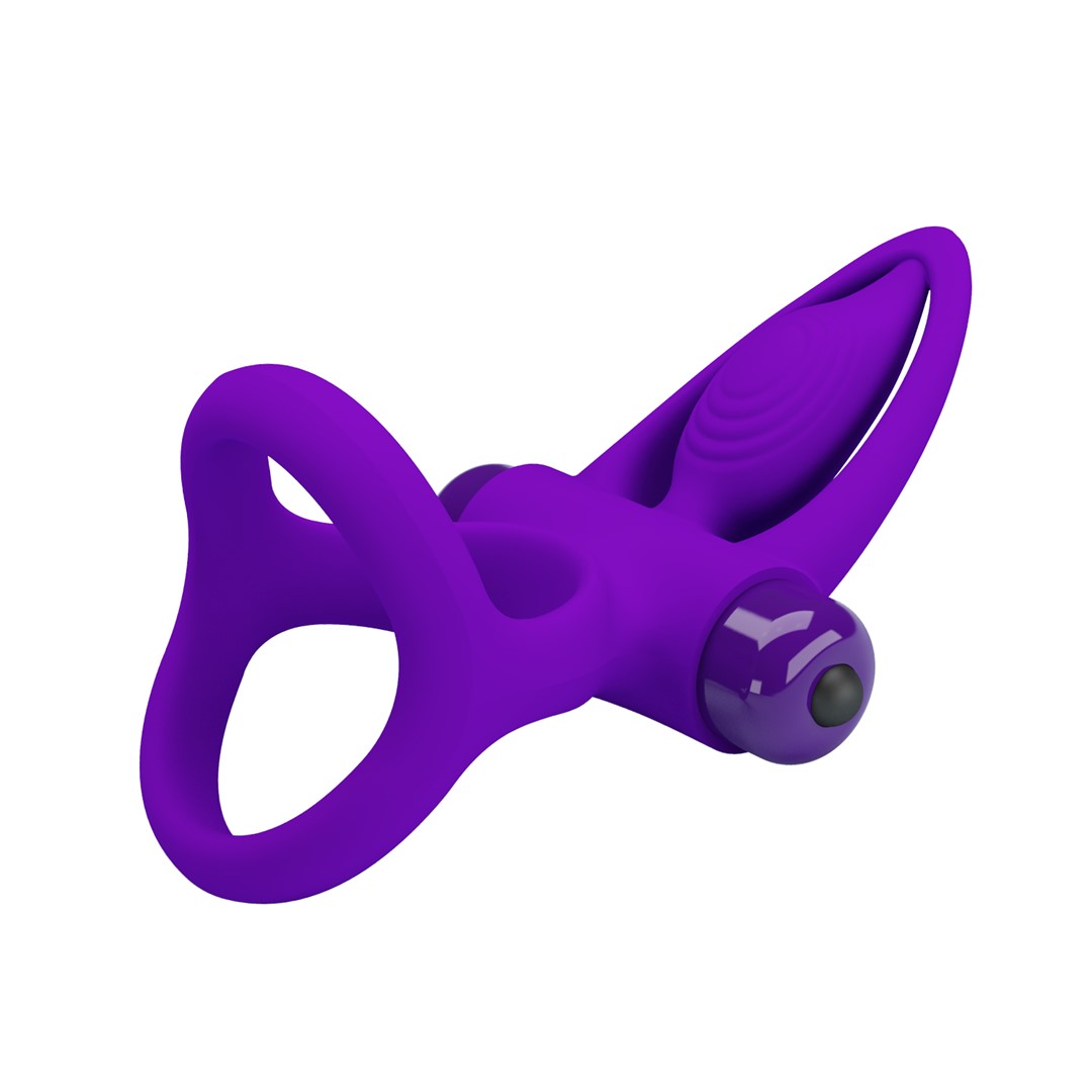 Inel Penis Pretty Love Vibration Cock Ring, 10 Moduri Vibratii, Silicon, Violet