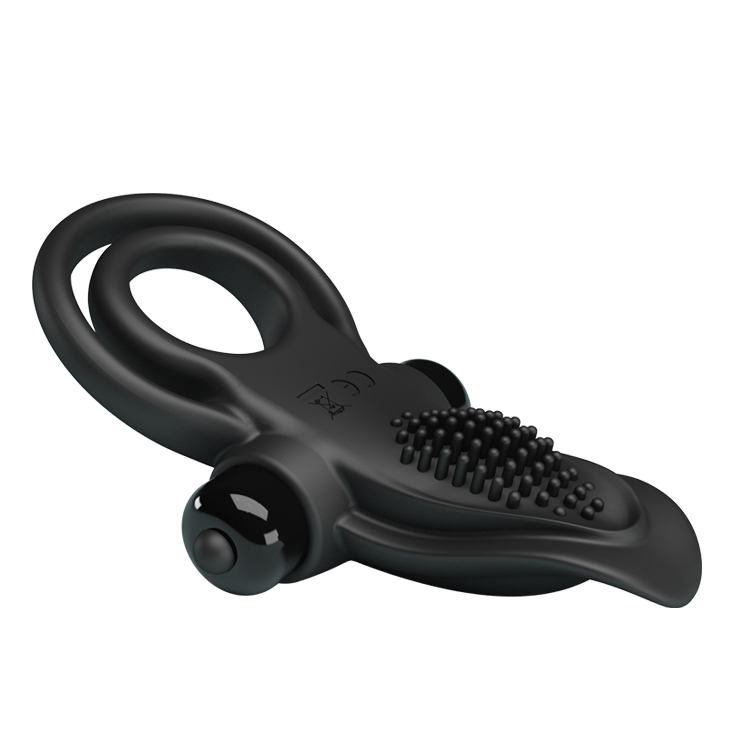 Inel Penis Pretty Love Vibranting Ring, 10 Moduri Vibratii, Silicon, Negru