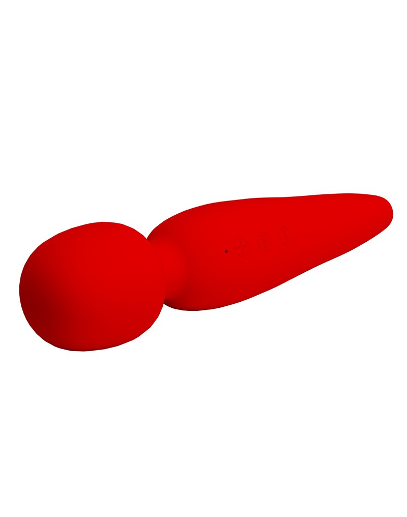 Vibrator Masaj Meredith, 7 Moduri Vibratii & 5 Intensitati Viteza, Silicon, USB, Rosu, 21.5 cm