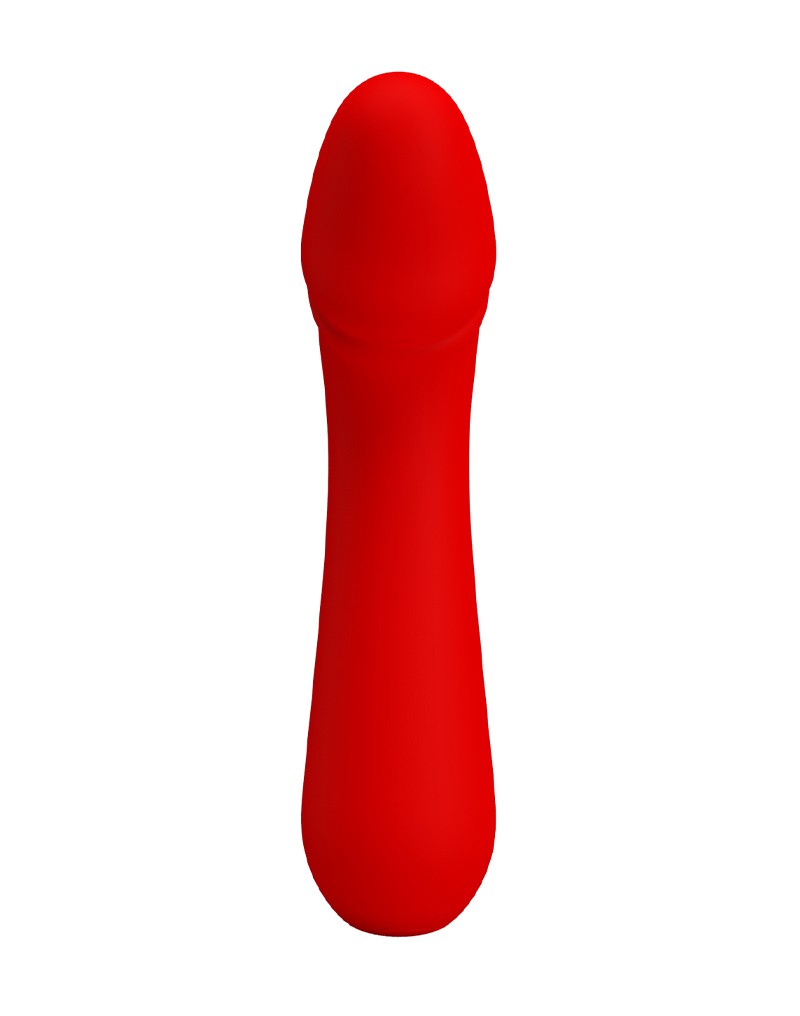 Vibrator Punctul G Cetus, 12 Moduri Vibratii, Sillicon, USB, Rosu, 15 cm