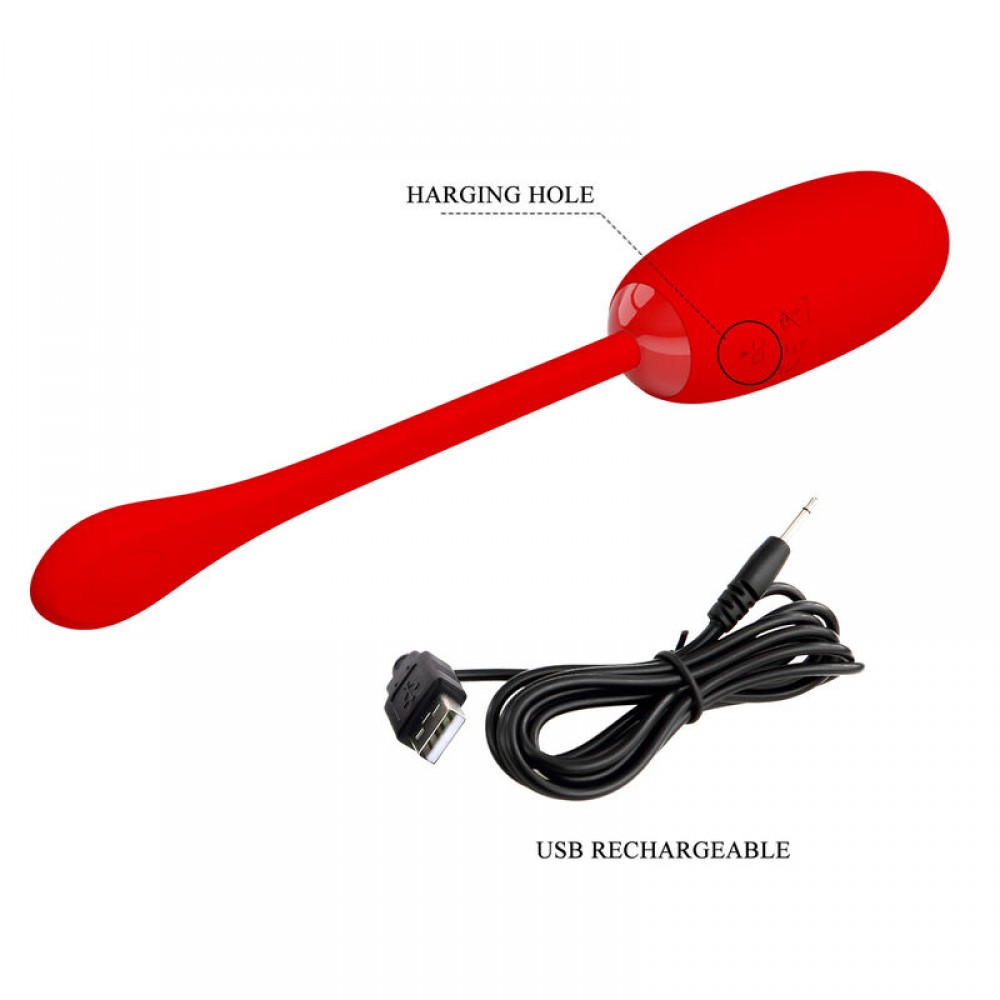 Ou Vibrator Julius, 12 Moduri Vibratii, Silicon, USB, Rosu