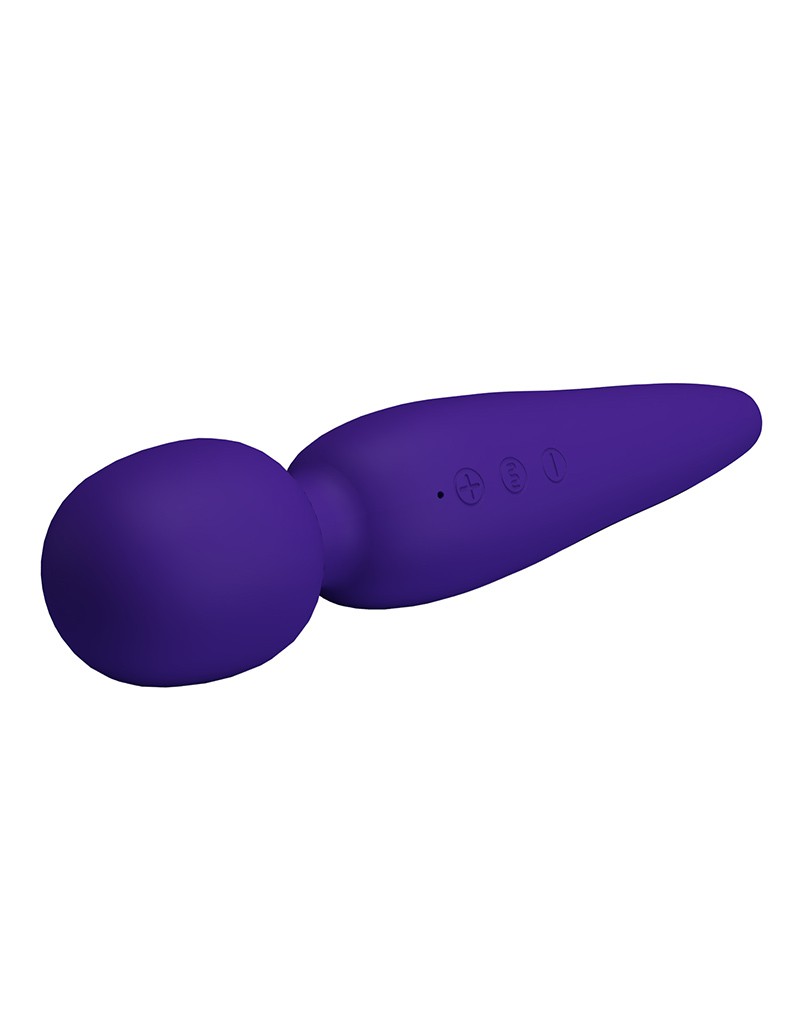 Vibrator Masaj Meredith, 7 Moduri Vibratii & 5 Intensitati Viteza, Silicon, USB, Violet, 21.5 cm