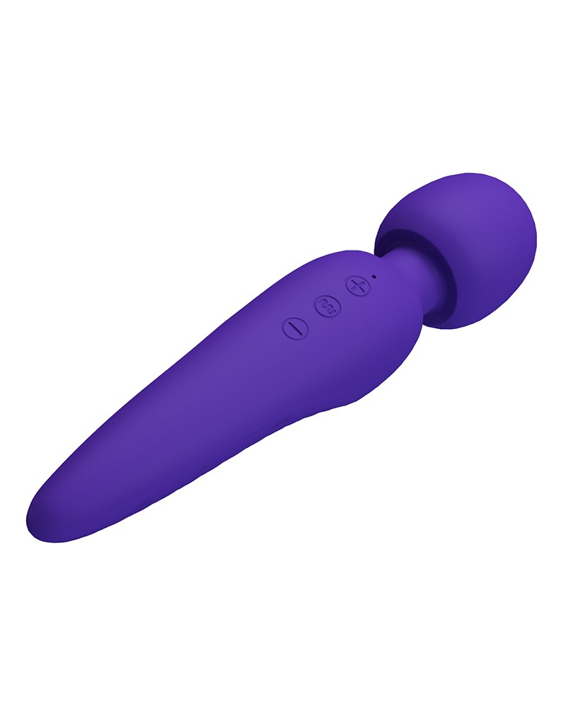Vibrator Masaj Meredith, 7 Moduri Vibratii & 5 Intensitati Viteza, Silicon, USB, Violet, 21.5 cm