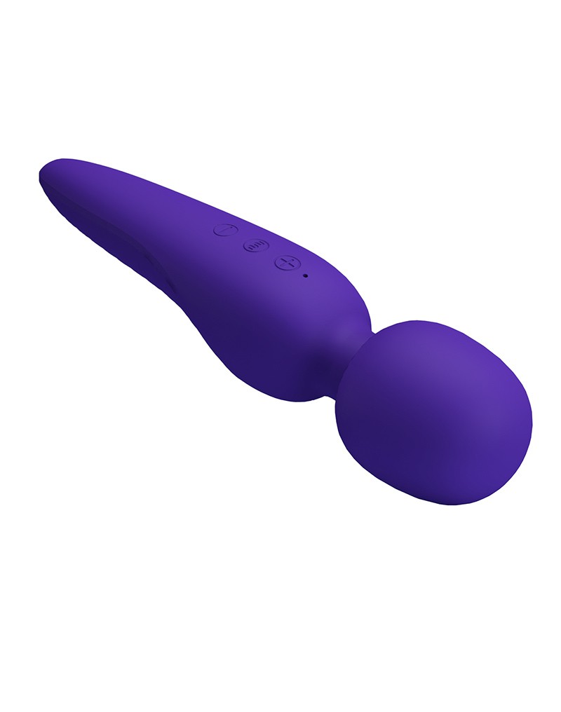 Vibrator Masaj Meredith, 7 Moduri Vibratii & 5 Intensitati Viteza, Silicon, USB, Violet, 21.5 cm