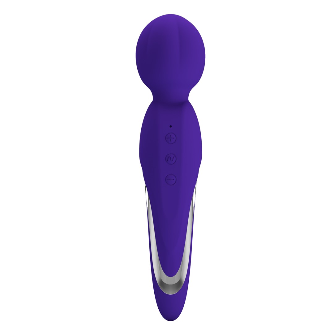 Vibrator Masaj Walter, 7 Moduri Vibratii & 5 Intensitati, Silicon, USB, Violet, 21.6 cm