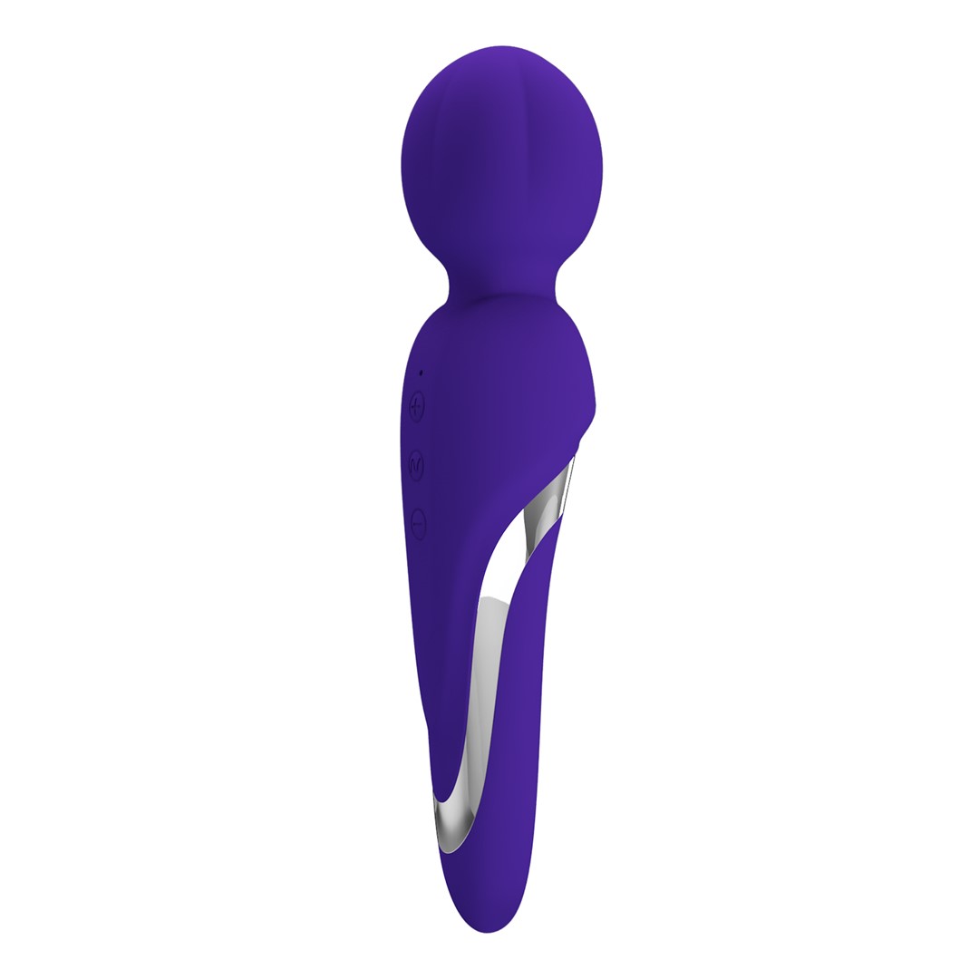 Vibrator Masaj Walter, 7 Moduri Vibratii & 5 Intensitati, Silicon, USB, Violet, 21.6 cm