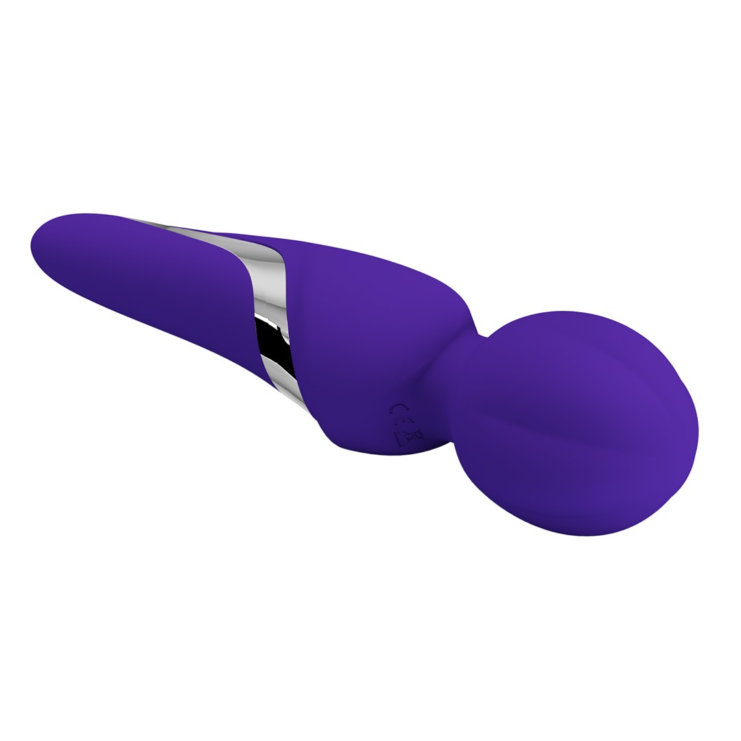 Vibrator Masaj Walter, 7 Moduri Vibratii & 5 Intensitati, Silicon, USB, Violet, 21.6 cm