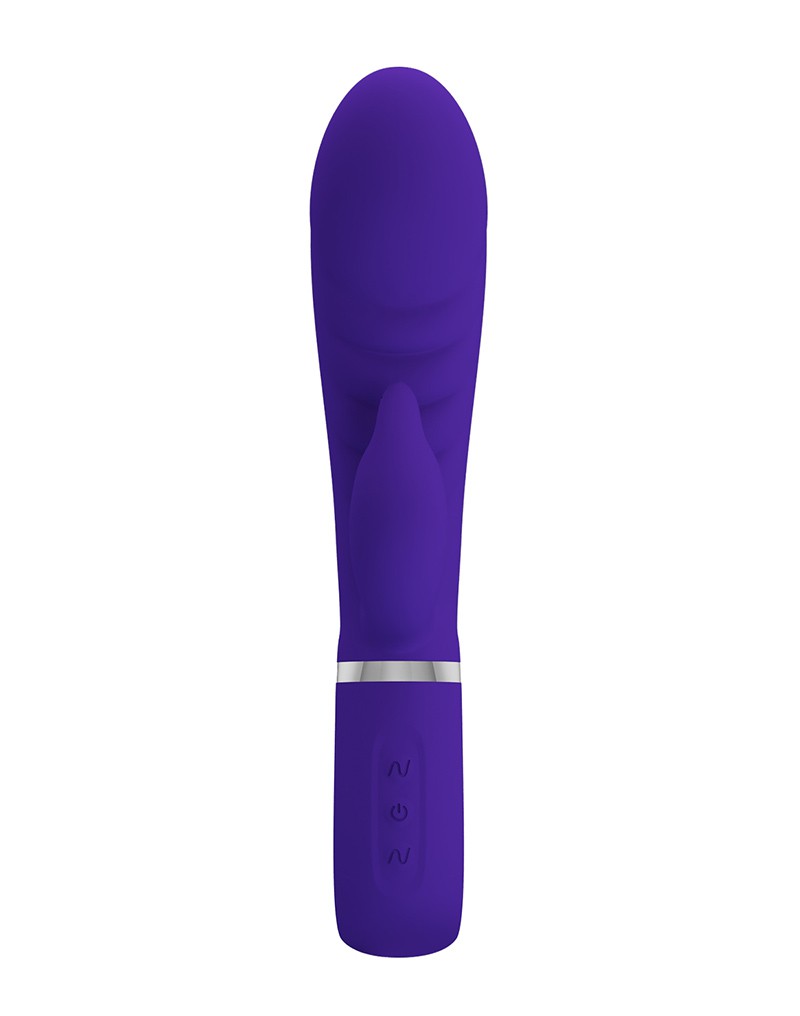 Vibrator Iepuras Prescott, 7 Moduri Vibratii, Silicon, USB, Violet, 20 cm