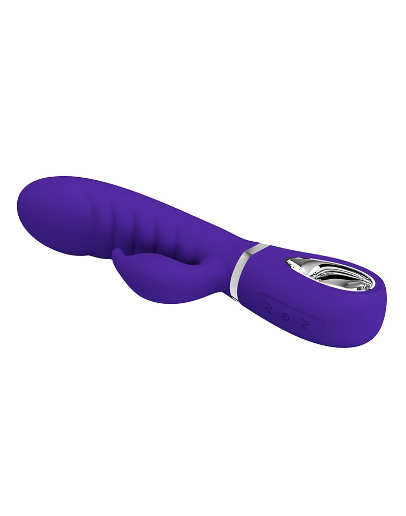 Vibrator Iepuras Prescott, 7 Moduri Vibratii, Silicon, USB, Violet, 20 cm