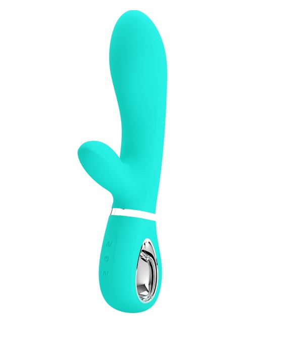 Vibrator Iepuras Thomas, 7 Moduri Vibratii, Silicon, USB, Verde, 20.5 cm