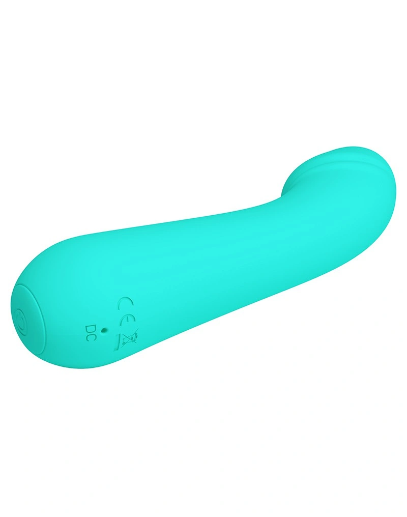 Vibrator Punctul G Cetus, 12 Moduri Vibratii, Sillicon, USB, Turcoaz, 15 cm
