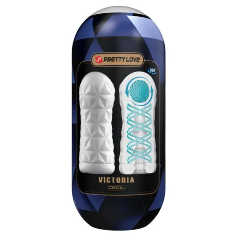 Masturbator cu Bila Victoria Cecil, TPR, Alb, 15 cm