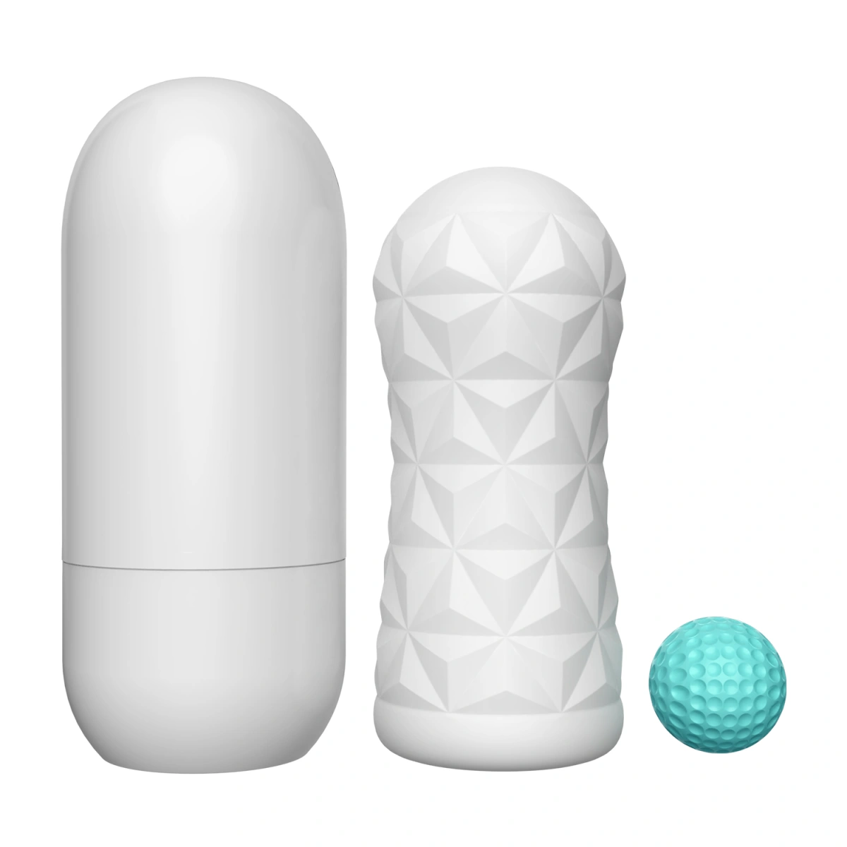 Masturbator cu Bila Victoria Cecil, TPR, Alb, 15 cm