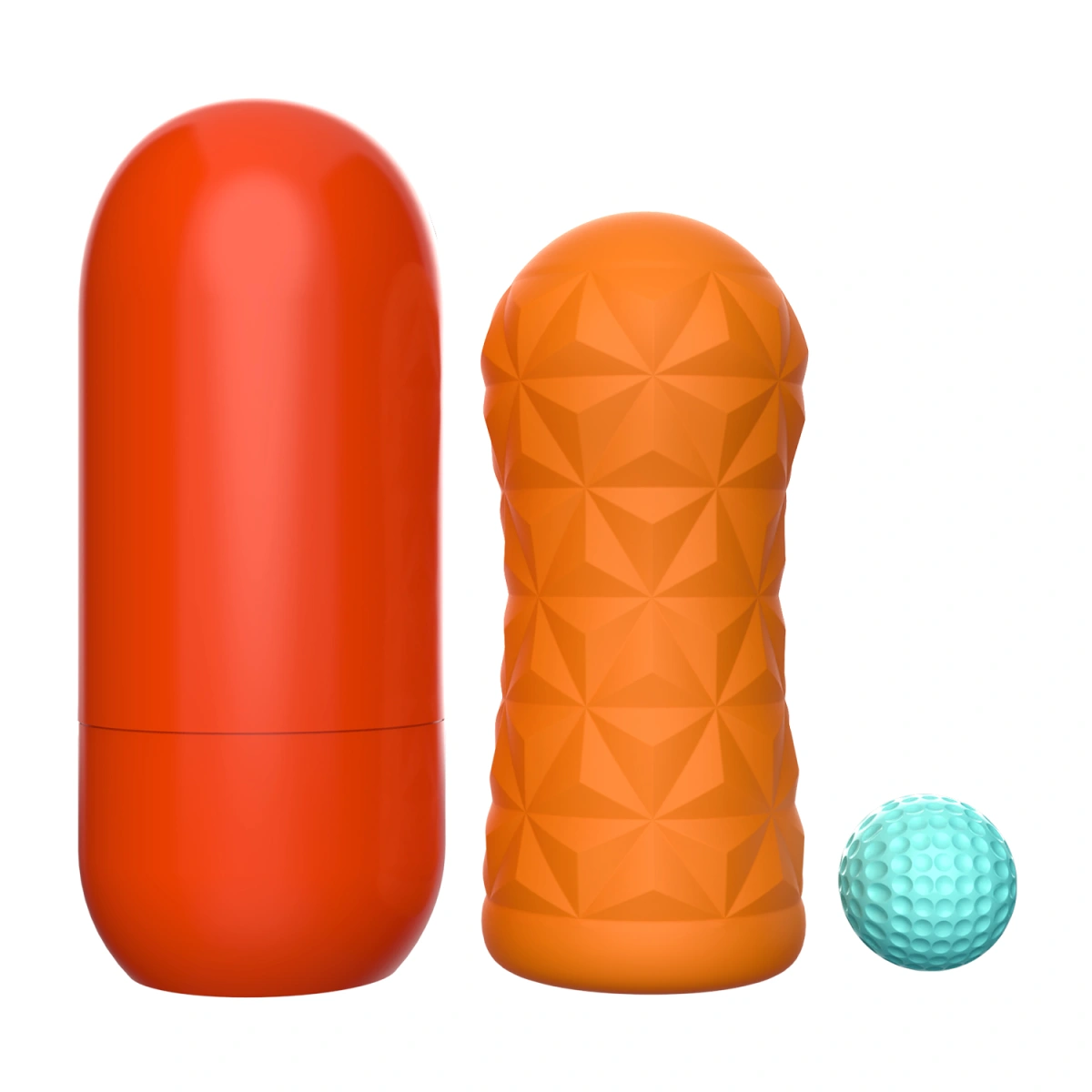 Masturbator cu Bila Victoria Cheney, TPR, Portocaliu, 15 cm