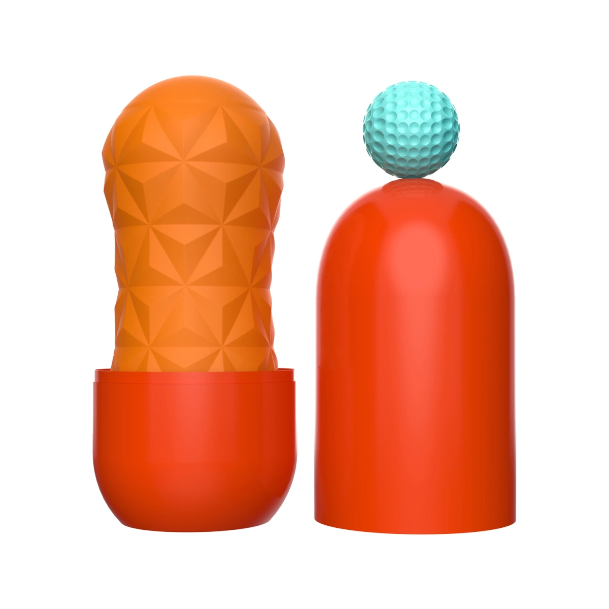 Masturbator cu Bila Victoria Cheney, TPR, Portocaliu, 15 cm