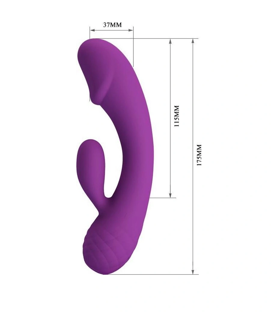 Vibrator Iepuras Doreen, 12 Moduri Vibratii, Silicon, USB, Mov, 17.5 cm