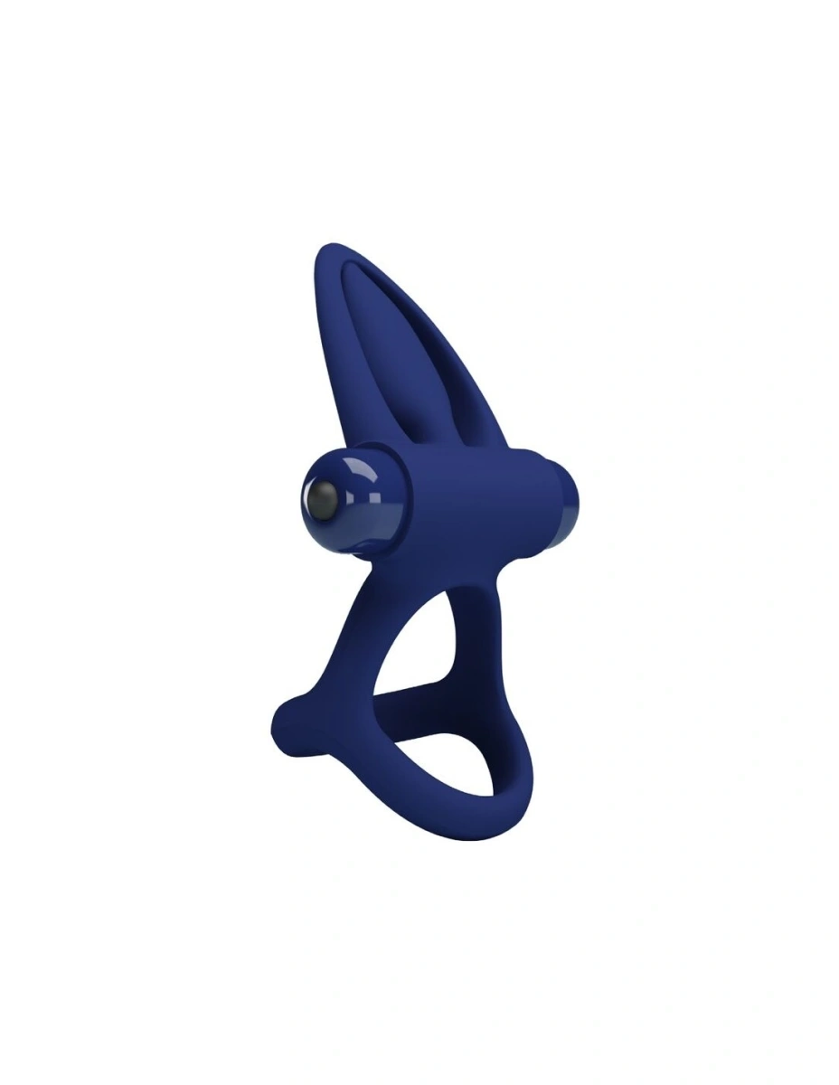 Inel Dublu De Penis Mat, 10 Moduri Vibratii, Silicon, Albastru