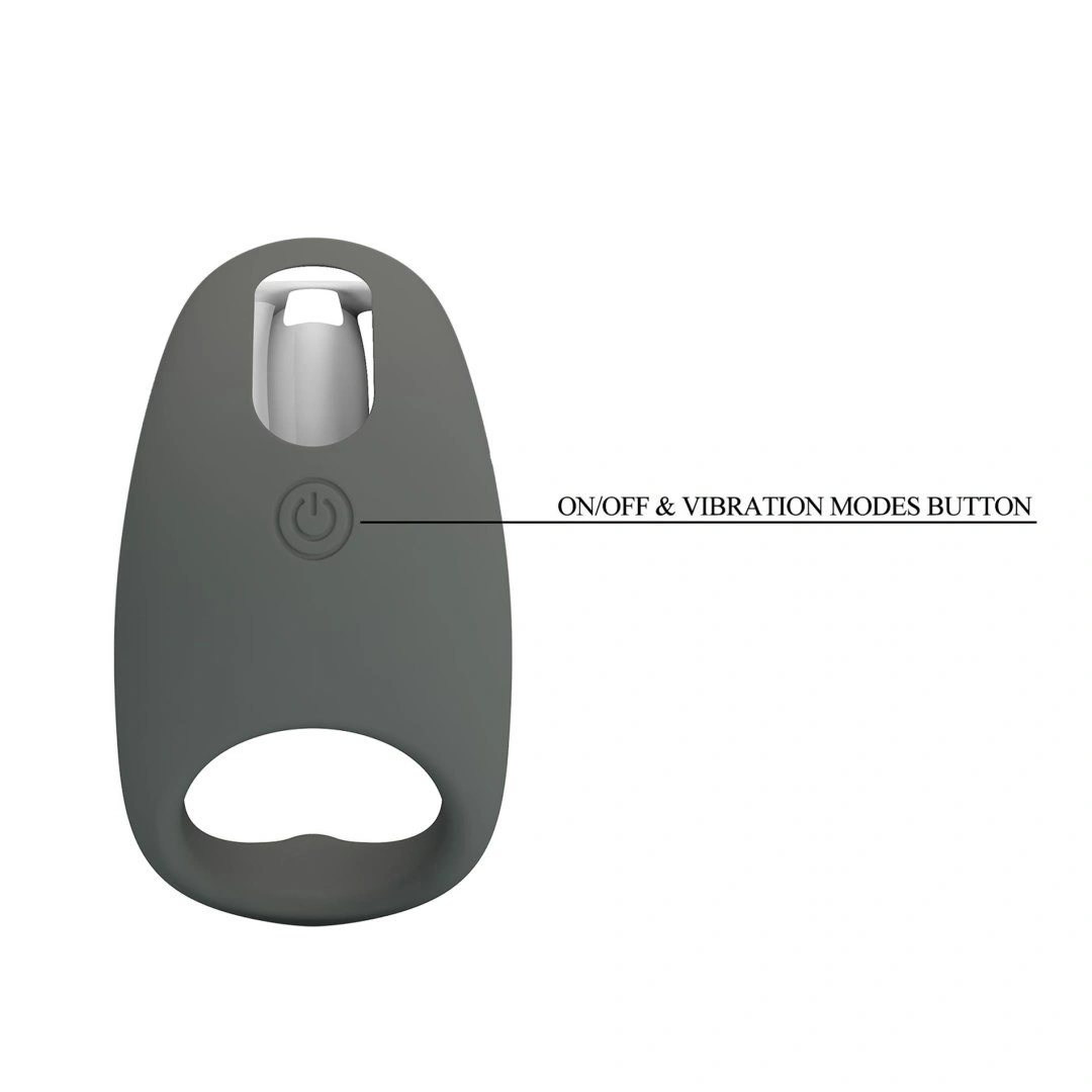 Inel de Penis Master Gemma, 7 Moduri Vibratii, Silicon, USB, Negru
