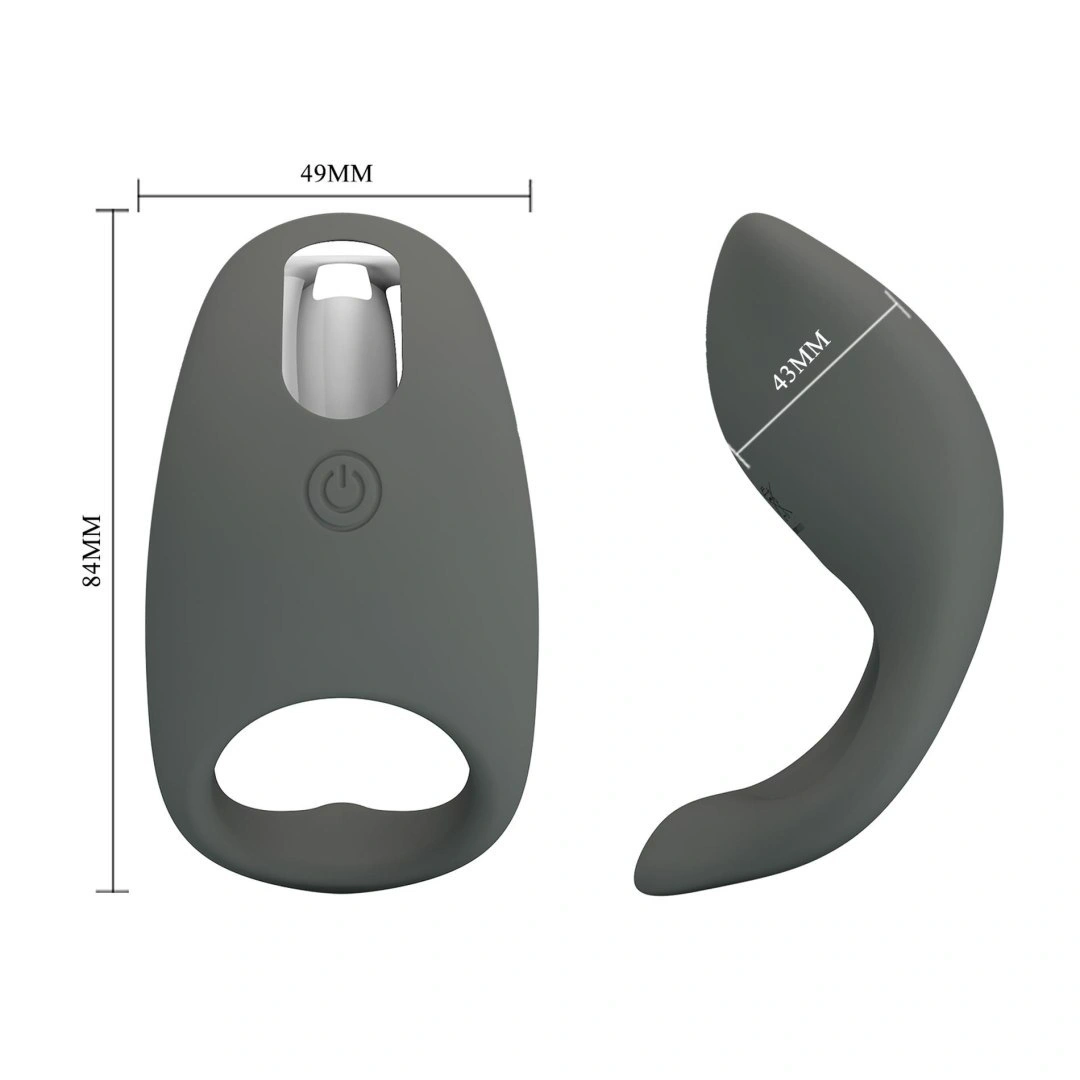 Inel de Penis Master Gemma, 7 Moduri Vibratii, Silicon, USB, Negru