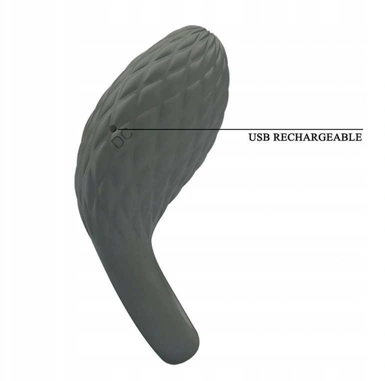 Inel de Penis Master Heloise, 7 Moduri Vibratii, Silicon, USB, Negru