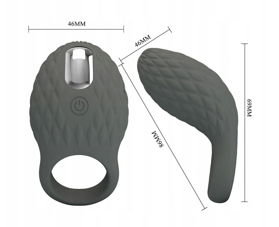 Inel de Penis Master Heloise, 7 Moduri Vibratii, Silicon, USB, Negru