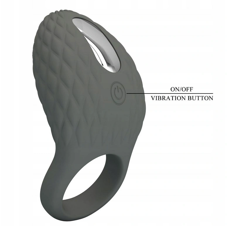 Inel de Penis Master Heloise, 7 Moduri Vibratii, Silicon, USB, Negru