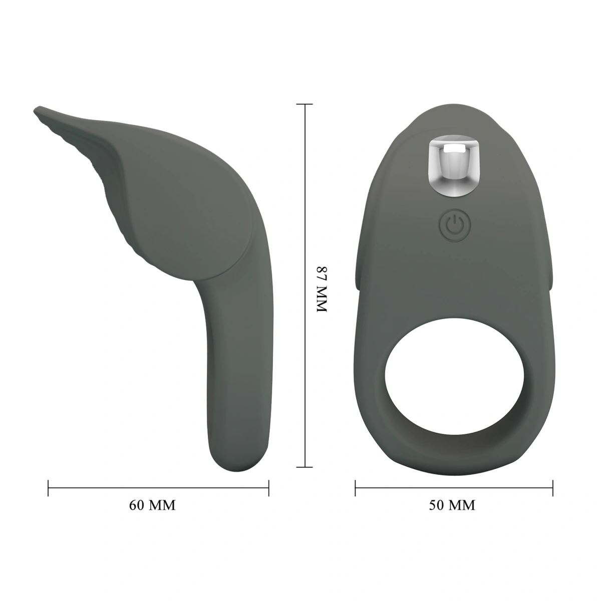 Inel de Penis Master Alto, 10 Moduri Vibratii, Silicon, USB, Negru