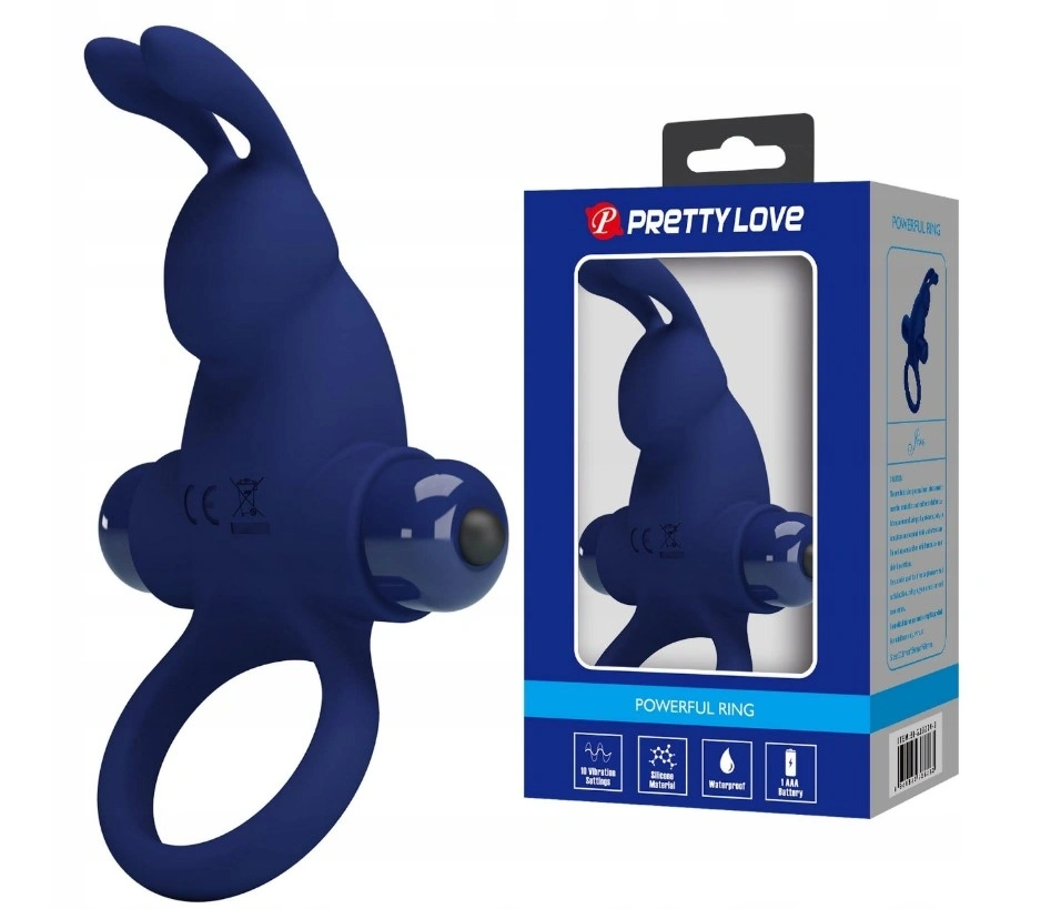 Inel de Penis Jiro, 10 Moduri Vibratii, Silicon, Albastru
