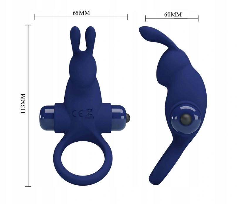 Inel de Penis Jiro, 10 Moduri Vibratii, Silicon, Albastru