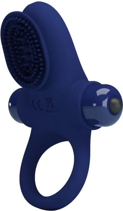 Inel de Penis Palle, 10 Moduri Vibratii, Silicon, Albastru