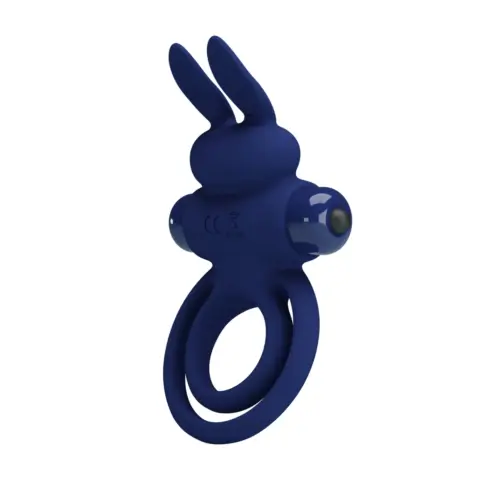 Inel Dublu de Penis Darey, 10 Moduri Vibratii, Silicon, Albastru