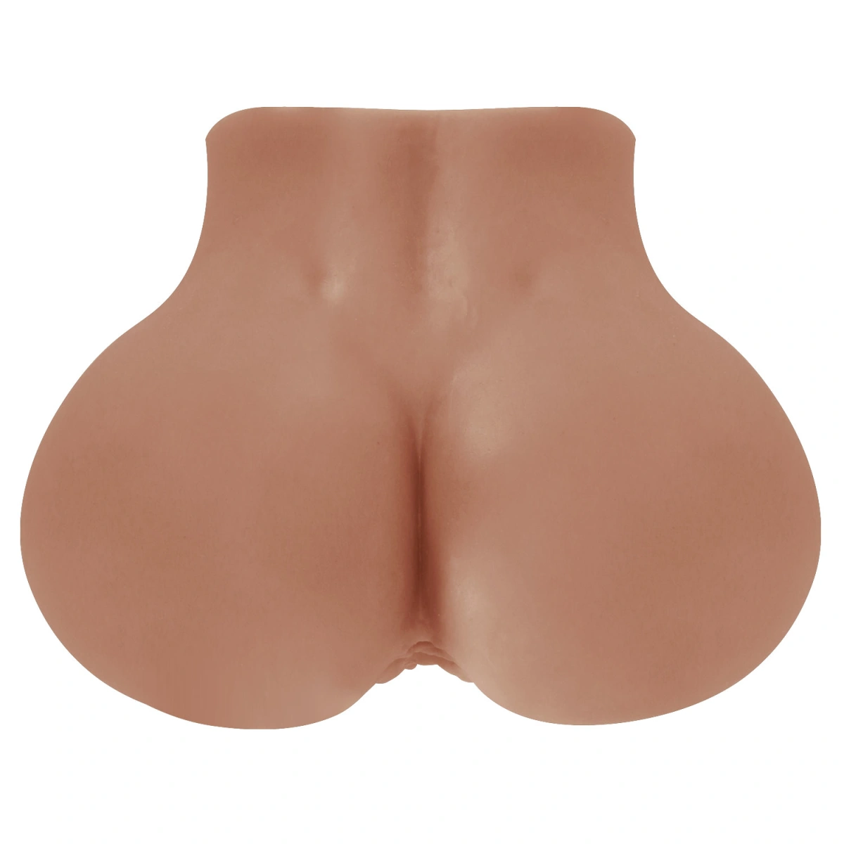 Masturbator Realist Vagin&Anus cu Vibratii Crazy Bull Mila, Soft Skin, Maro, 1.4 kg