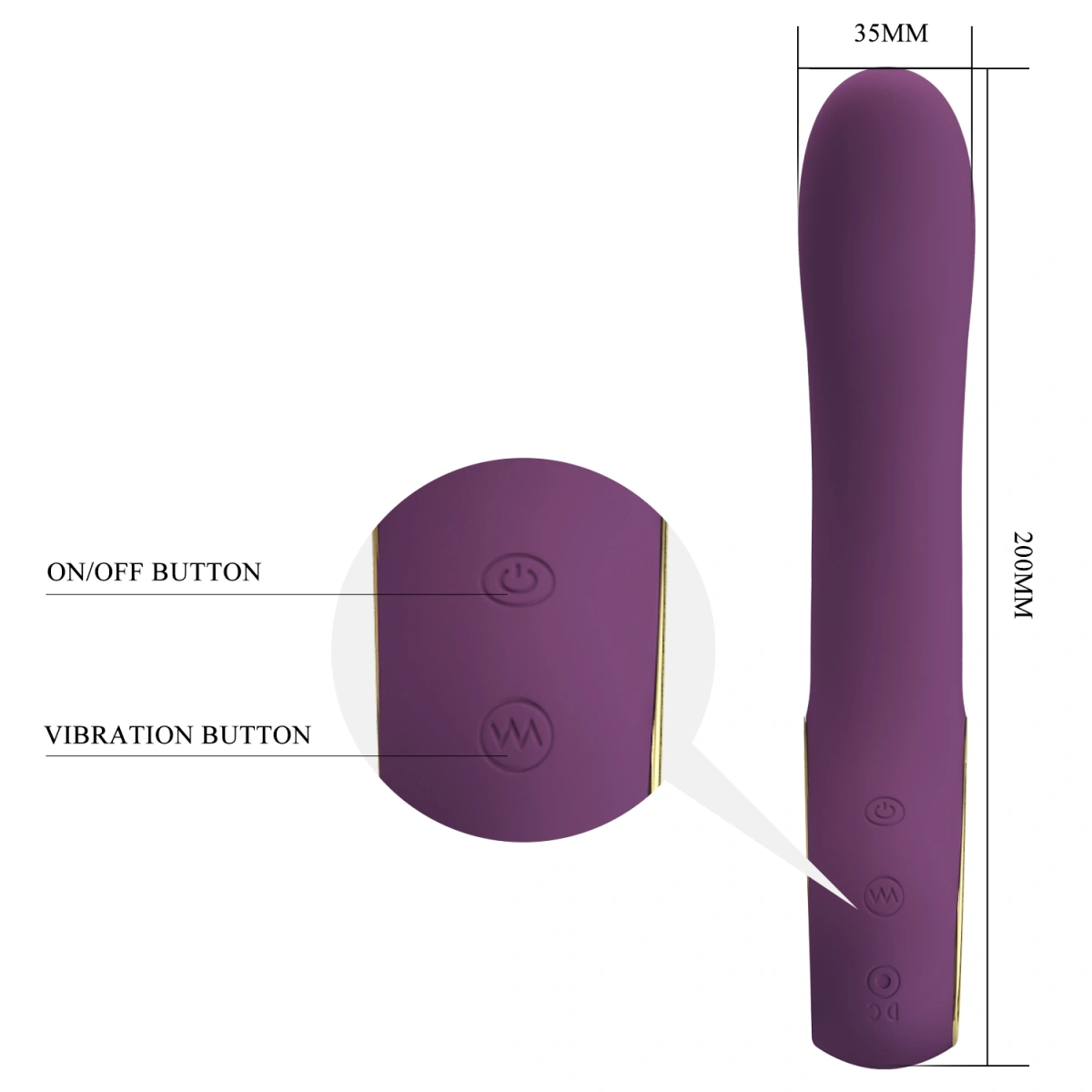 Vibrator Ethan, 12 Moduri Vibratii, Bluetooth Control, Silicon, USB, Mov, 20 cm