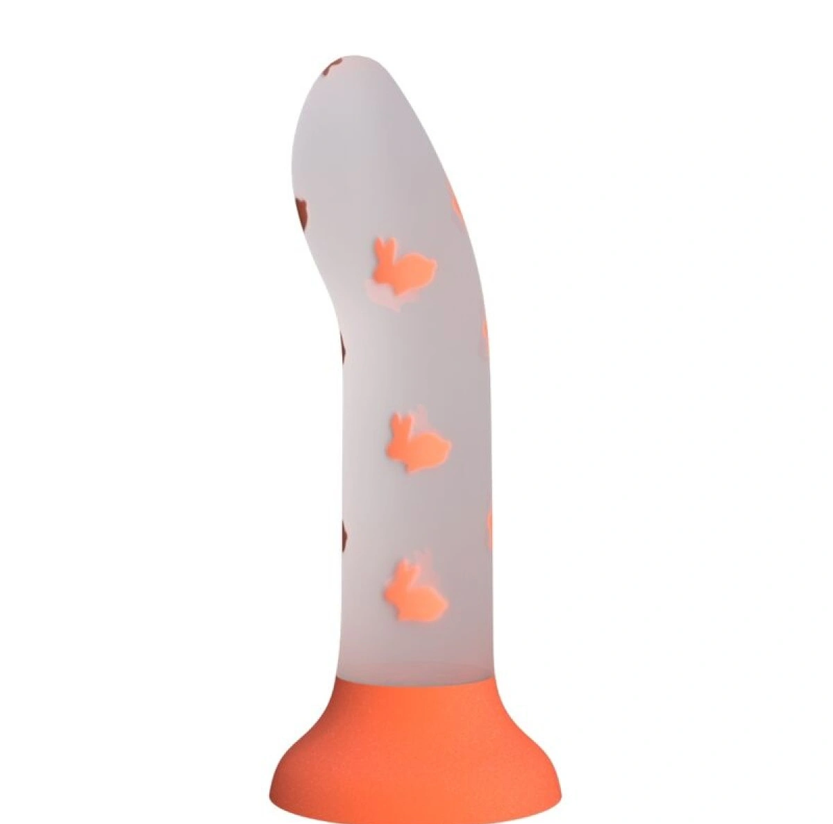 Dildo Magical Nightfall, Luminous Silicone, Portocaliu, 17 cm