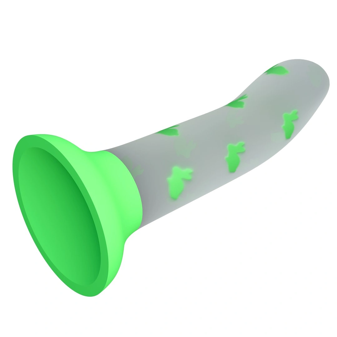 Dildo Romantic Randezvous, Luminous Silicone, Verde, 17 cm