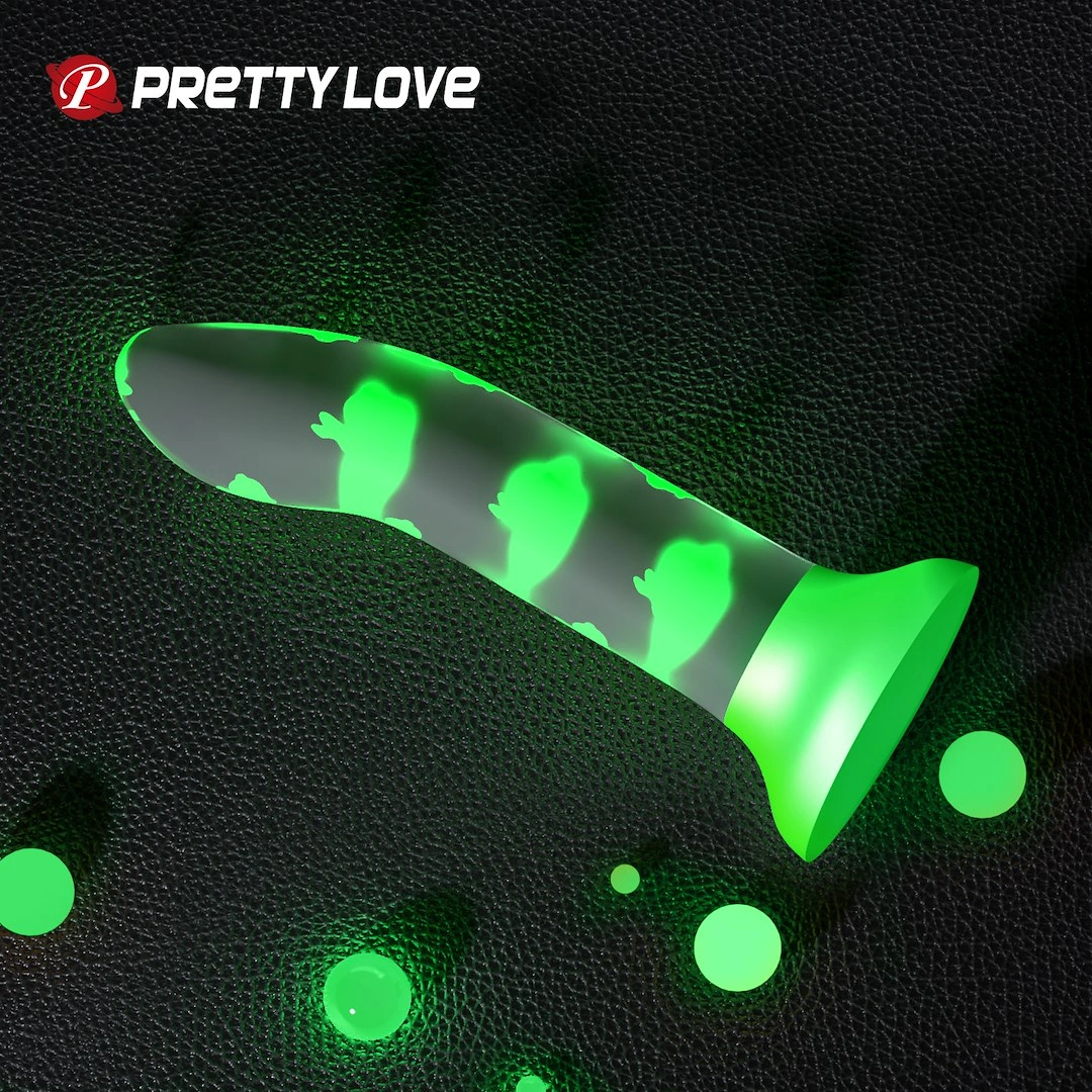 Dildo Romantic Randezvous, Luminous Silicone, Verde, 17 cm