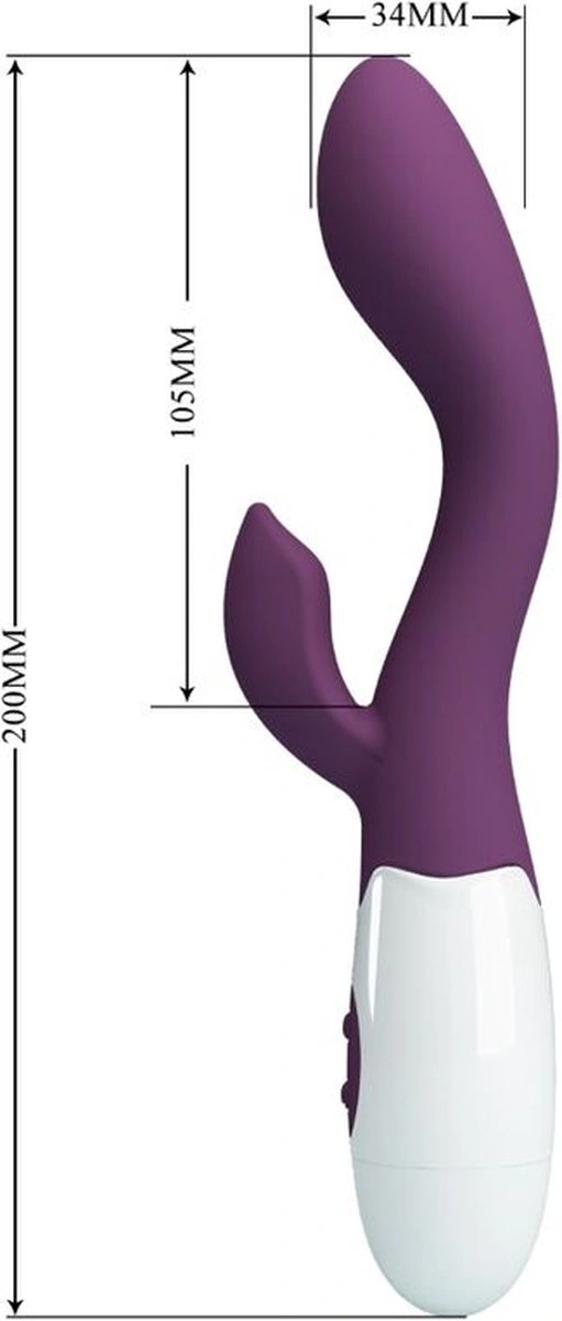 Vibrator Iepuras Brighty, 30 Moduri Vibratii, Silicon, Mov, 20 cm
