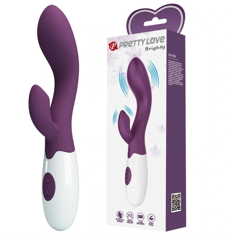 Vibrator Iepuras Brighty, 30 Moduri Vibratii, Silicon, Mov, 20 cm