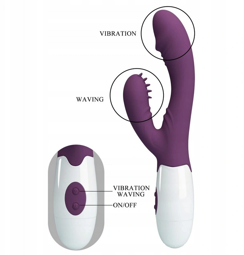 Vibrator Iepuras Andre, Vibrating&Tickling, Silicon, Violet, 20 cm