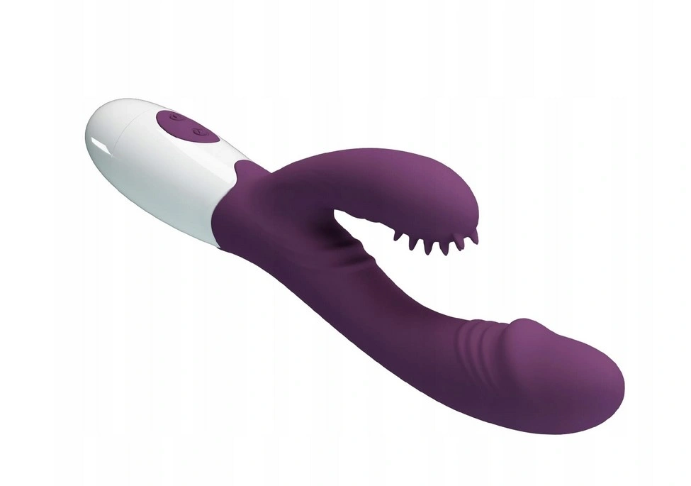 Vibrator Iepuras Andre, Vibrating&Tickling, Silicon, Violet, 20 cm