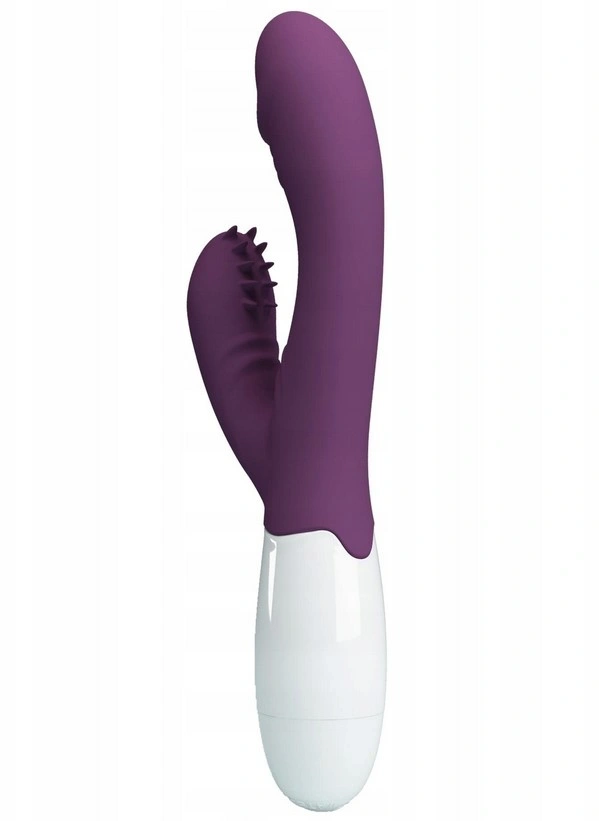 Vibrator Iepuras Andre, Vibrating&Tickling, Silicon, Violet, 20 cm