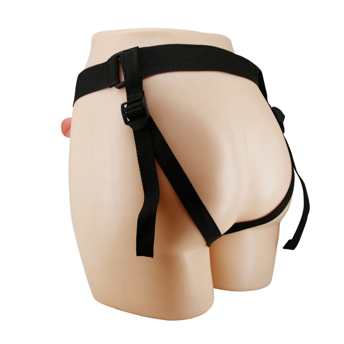 Strap-On Harness Mavis cu Dildo Hollow, TPR, Maro, 19 cm
