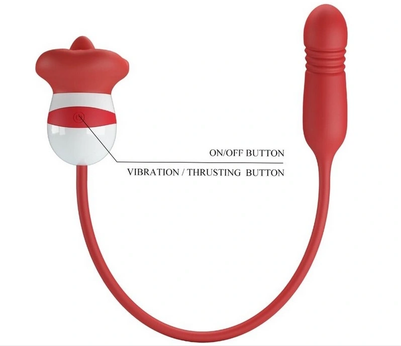 Stimulator Ashlynn, Thrusting, Licking, Vibrating, Silicon, USB, Rosu